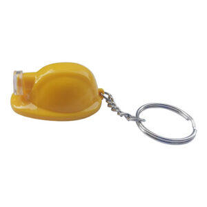 Yellow Construction Hardhat LED Keychain