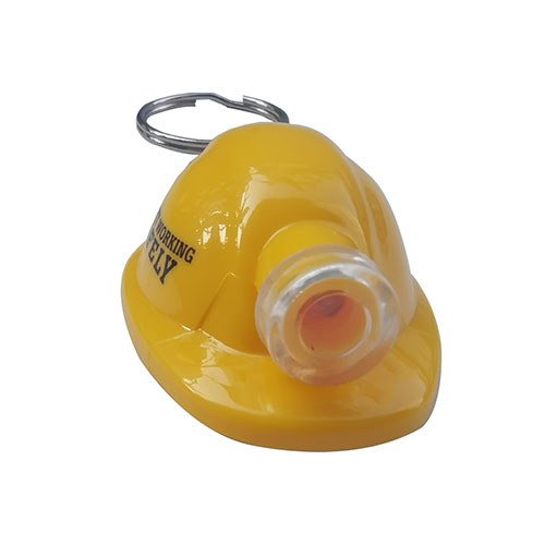 Yellow Construction Hardhat LED Keychain-2