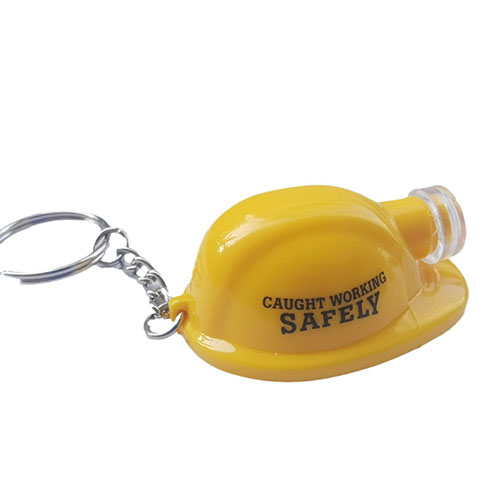 Yellow Construction Hardhat LED Keychain-3