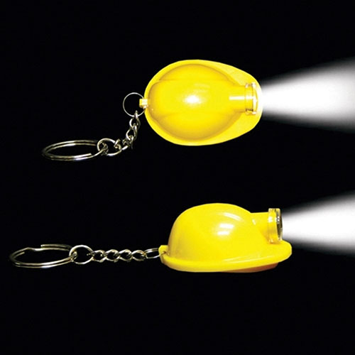 Yellow Construction Hardhat LED Keychain-4