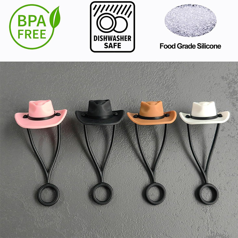 4 Pack Silicone Cowboy Hat Straw Covers 2