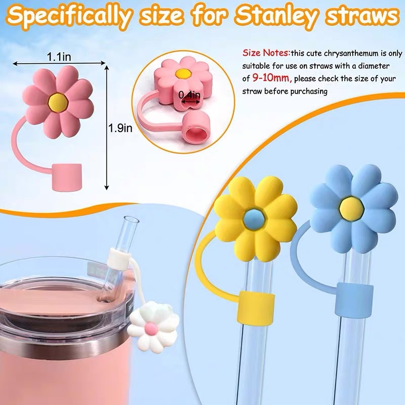 Colorful Flower Straw Cover for Stanley 30&40 Oz Tumbler 3