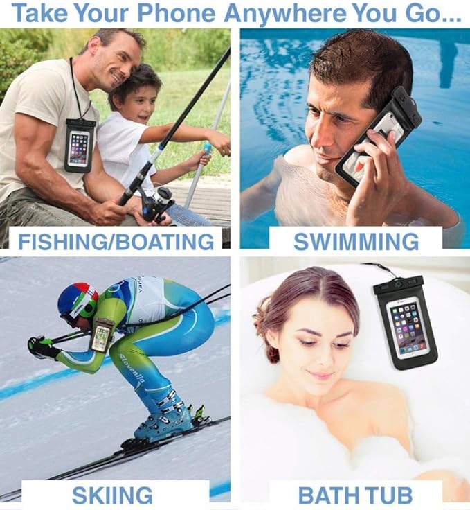 Waterproof Phone Pouch Underwater Cellphone Pouch with Armband Neck Strap-2