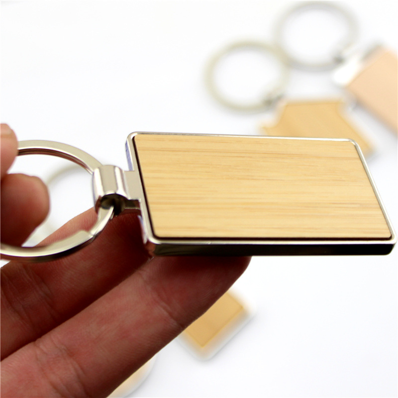 Blank Wooden Metal Key Chain 2