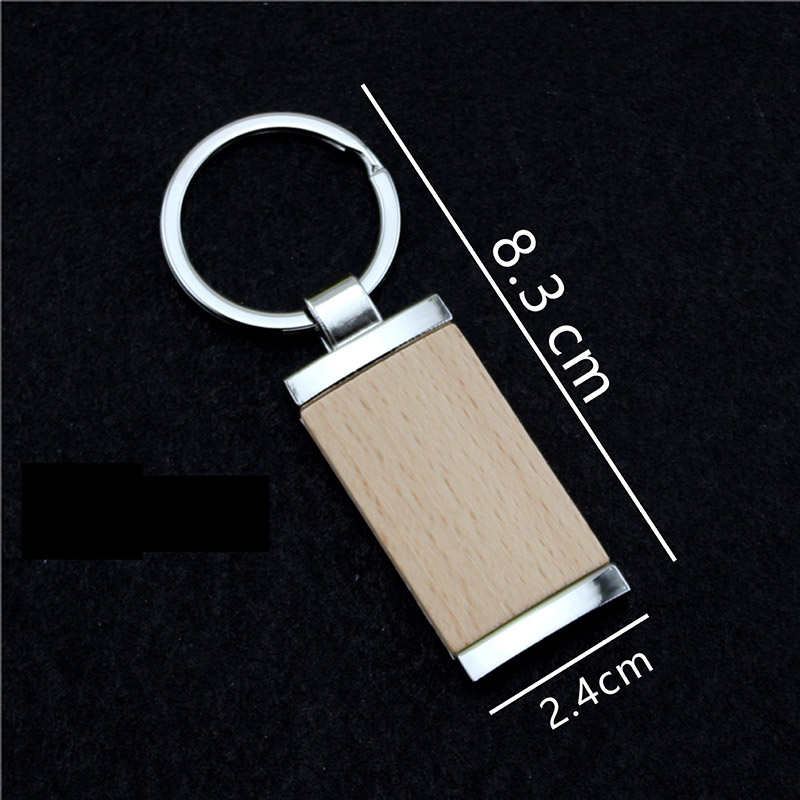 Blank Wooden Metal Key Chain 4