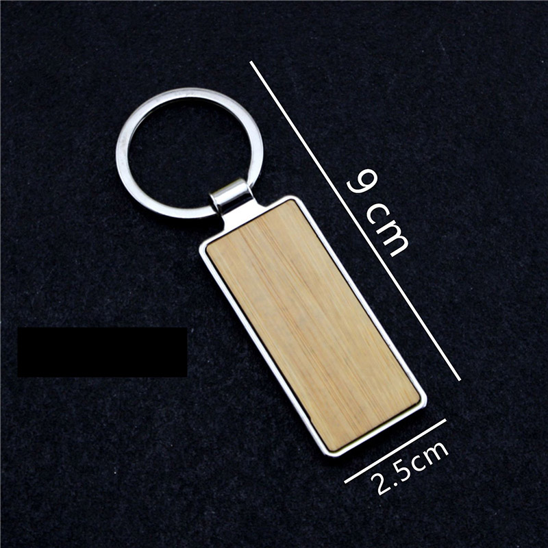 Blank Wooden Metal Key Chain 5