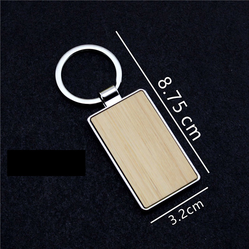 Blank Wooden Metal Key Chain 6