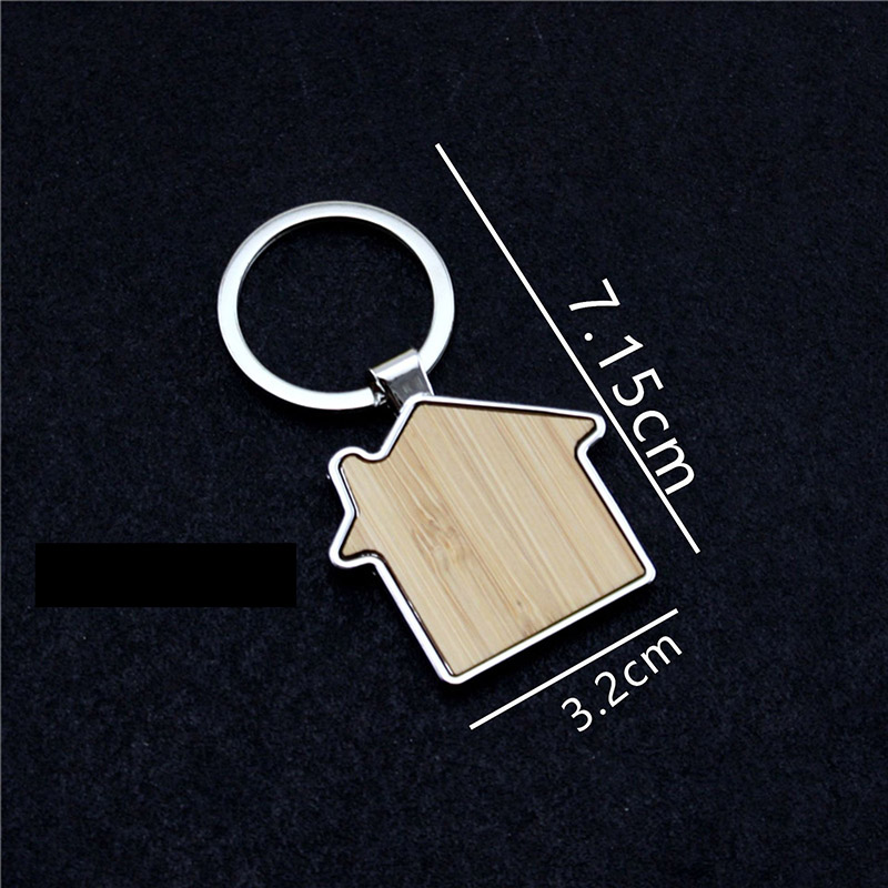 Blank Wooden Metal Key Chain 8